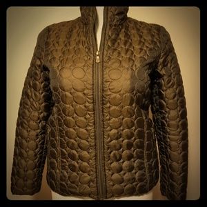 Mandarin Blue Quilted Jacket Brown Bronze M